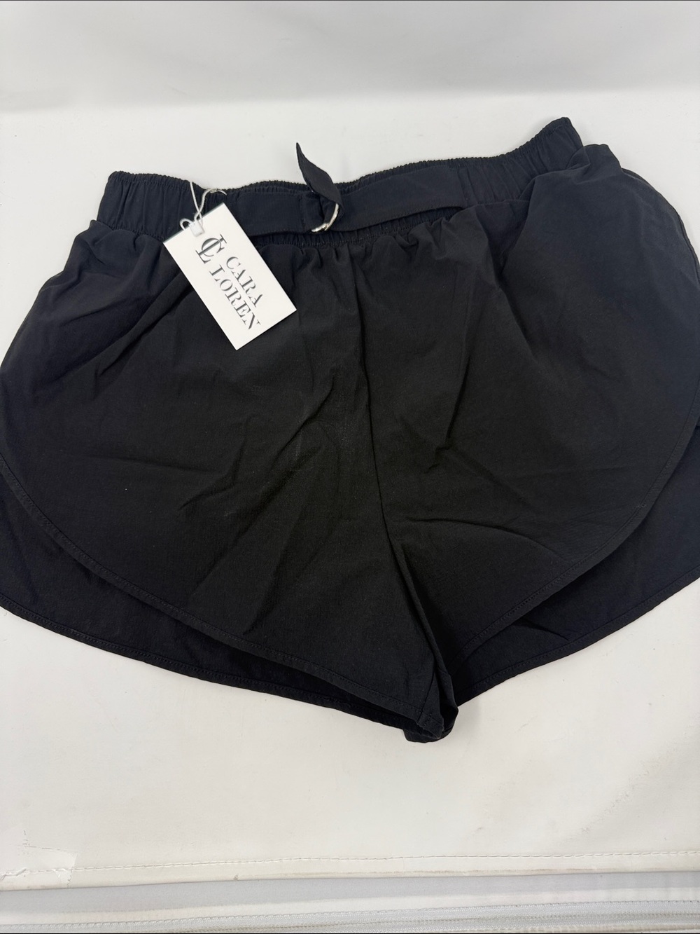 Cara Loren Black Women's Elastic-Waist track Shorts size M